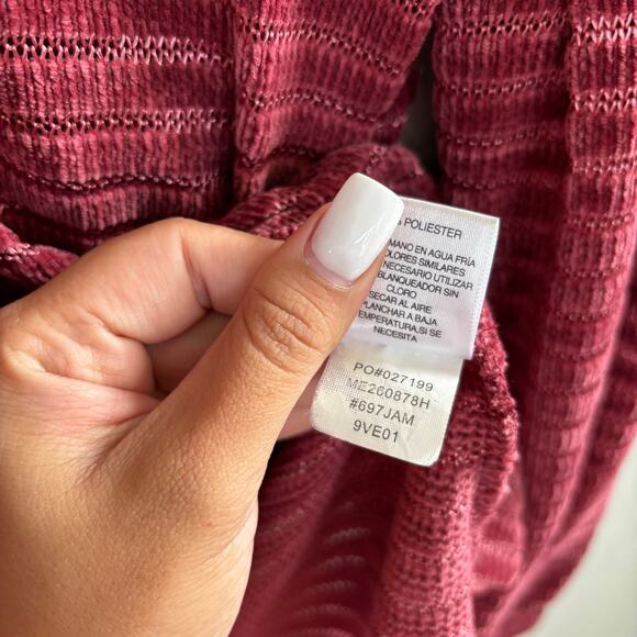 Hannah Red Burgundy Long Sleeve Crew Neck Sweater Women's Size Large - Picture 5 of 8